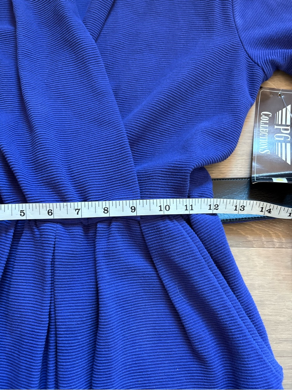 Pristine Vintage 80s Belted Jumpsuit in ribbed purple, blue. Size M - Picture 13 of 15